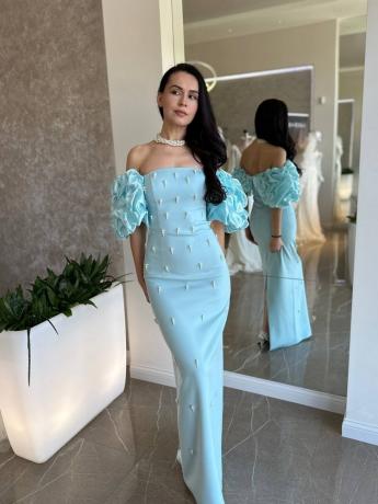 Evening dresses 2026 - n.3109 (baby blue, white)
